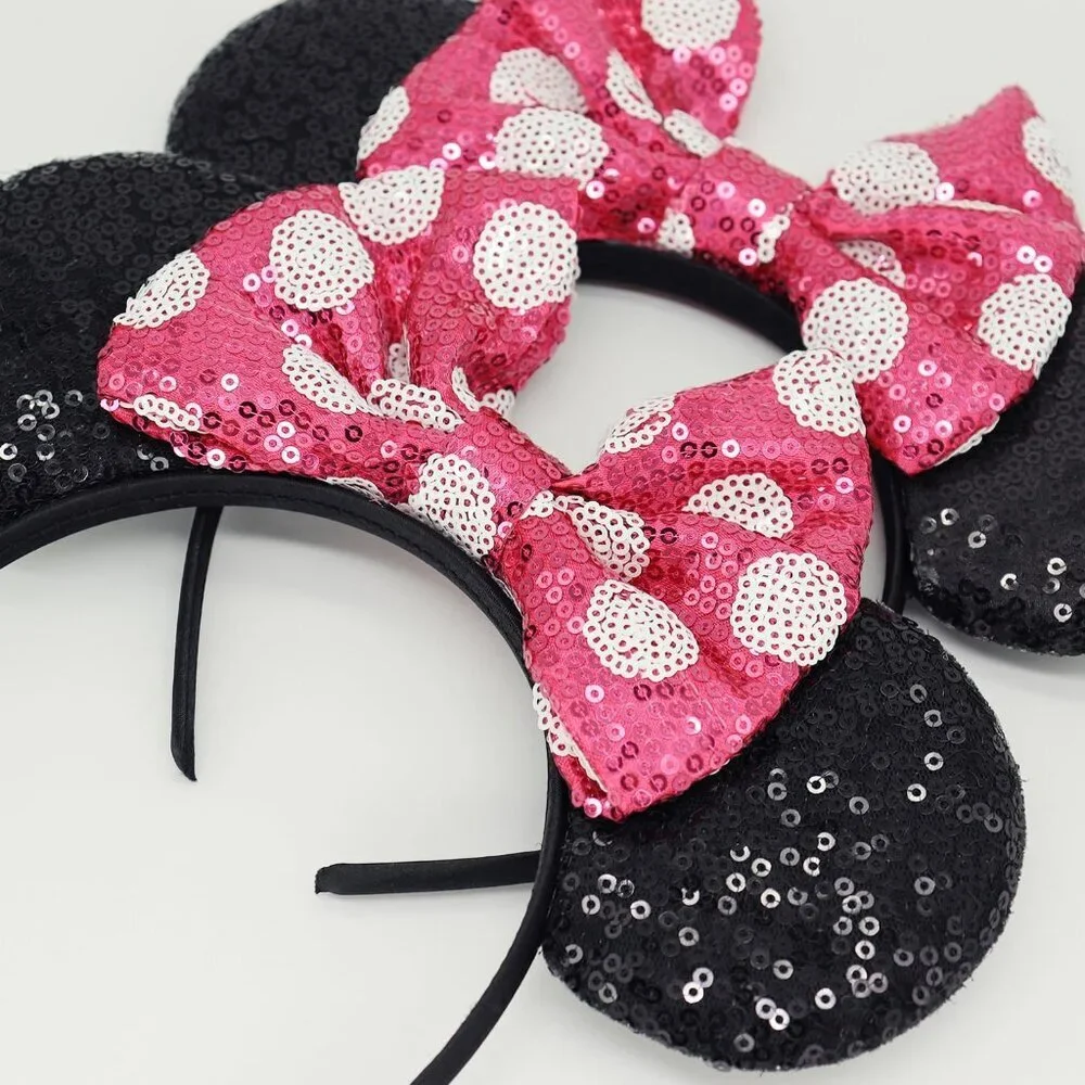 Minnie Mouse Ears Headbands Sequin Bows Costume Accessories for Women